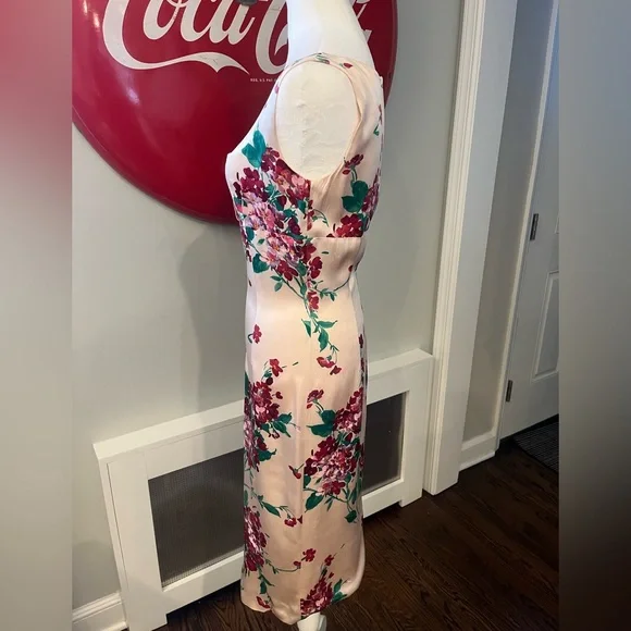 Dolce & Gabbana Silk Floral Midi Dress, Authentic, Pink & Green IT 40/US 4 *read - Picture 5 of 15